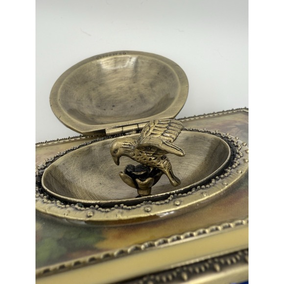 Vtg FSG 2003 Victorian style metal music box wind up humming bird EXCELLENT COND - Picture 10 of 12